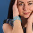 Azurblaues Flare | 925 Sterling Silber | Feuerwerk Glas Armband